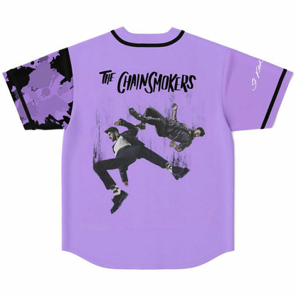 The Chainsmokers Light Purple Black Paint Rave Baseball Jersey