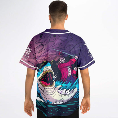 Purple Mauve Crashing Ocean Rave Baseball Jersey