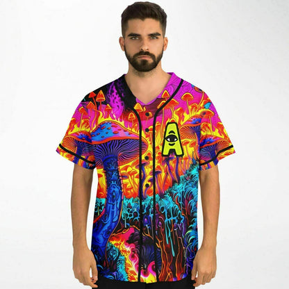 Hot Pink Dense Psychedelic Rave Baseball Jersey