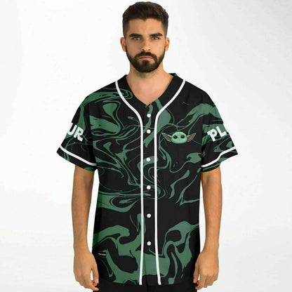 Black Sage Liquid Marble Rave Baseball Jersey