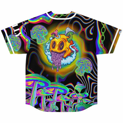 Black Grinning Alien Rave Baseball Jersey
