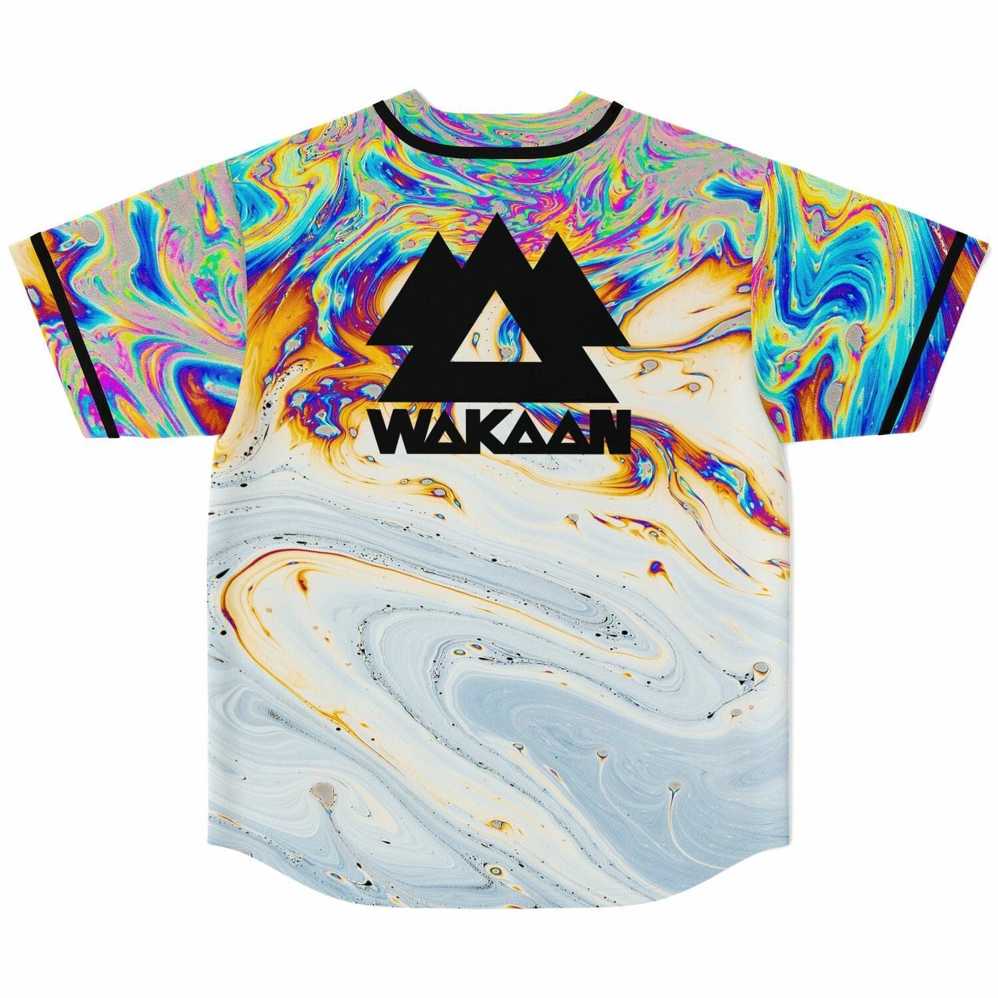 Liquid Stranger Iridescent Soap Oil Slick Rave Baseball Jersey