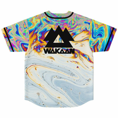 Liquid Stranger Iridescent Soap Oil Slick Rave Baseball Jersey