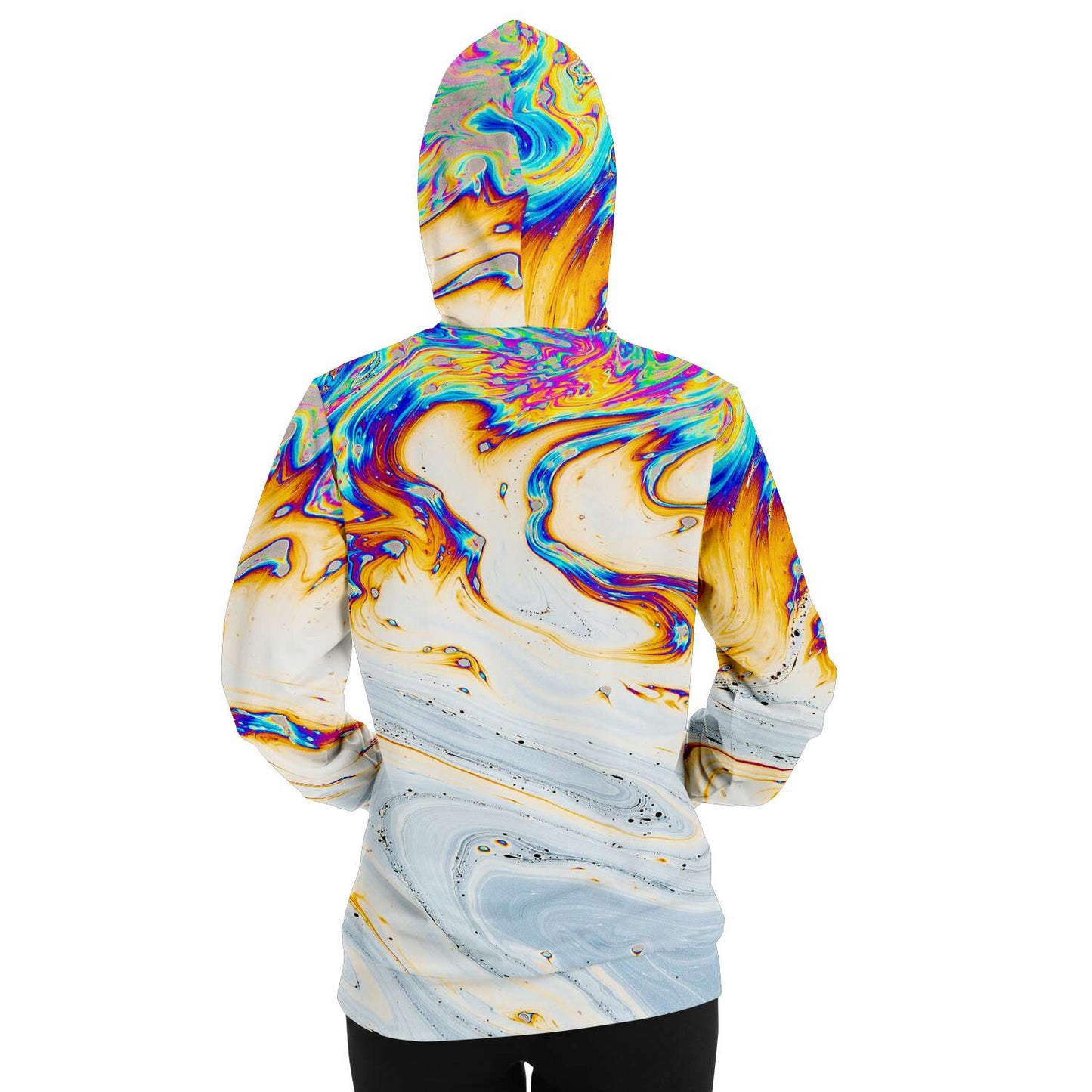 Stay Weird Rainbow Oil Slick Rave Hoodie