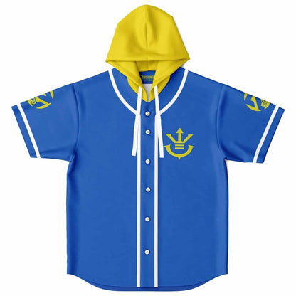 Zedd Royal Blue Yellow Saiyan Rave Hooded Baseball Jersey