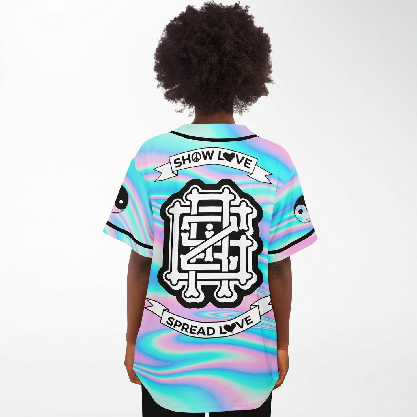 GRiZ Pastel Holographic Iridescent Oil Rave Baseball Jersey