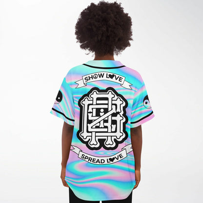 GRiZ Pastel Holographic Iridescent Oil Rave Baseball Jersey