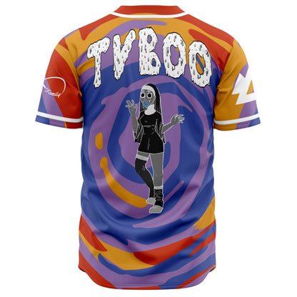 TVBOO Purple Psychedelic Spiral Rave Baseball Jersey