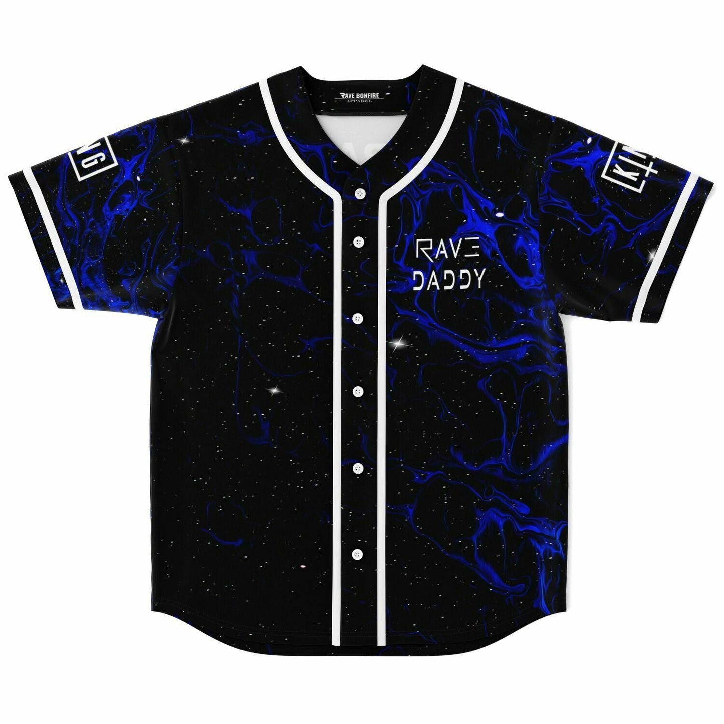 Black Cosmic Blue Rave Baseball Jersey