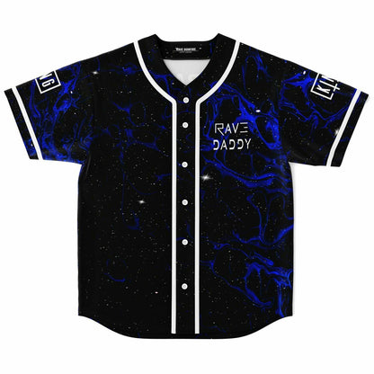 Black Cosmic Blue Rave Baseball Jersey