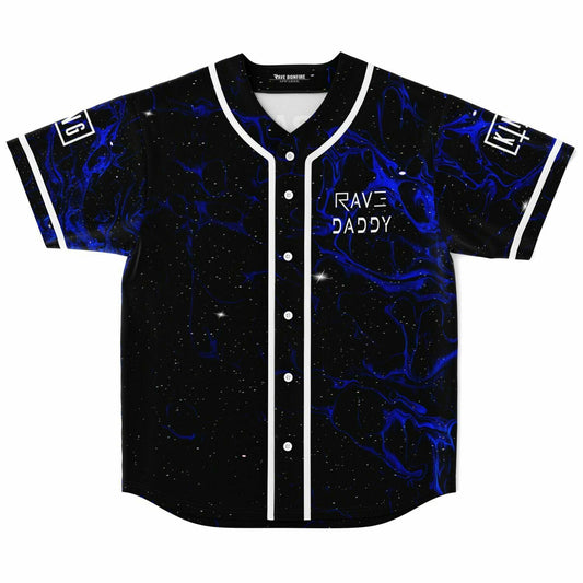 Black Cosmic Blue Rave Baseball Jersey