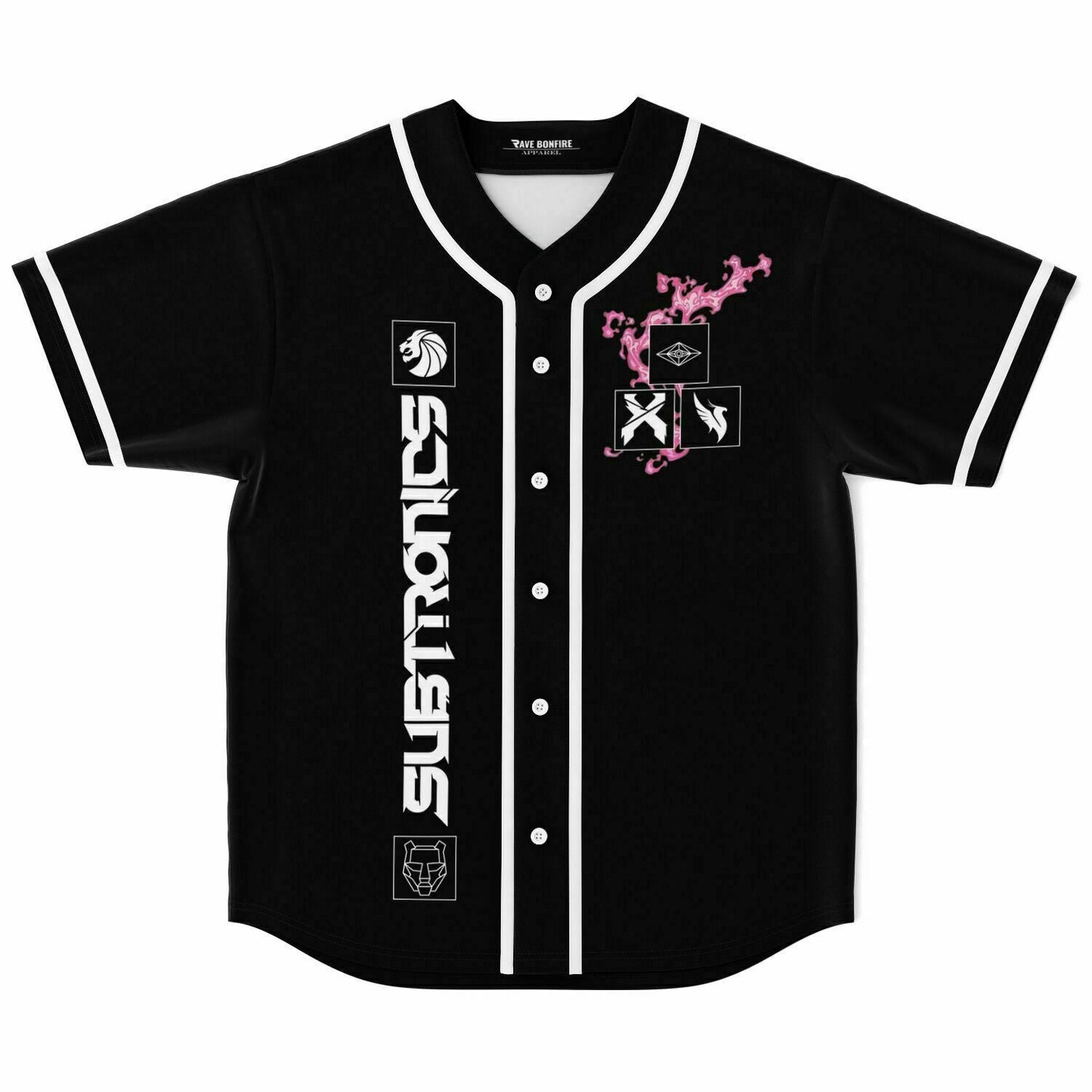 Subtronics Black Assorted Emblem Rave Baseball Jersey