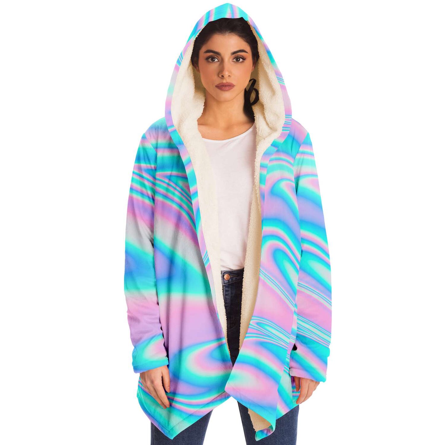 Pastel Holographic Iridescent Rave Cloak