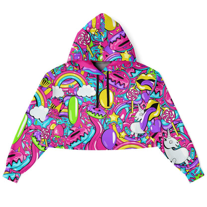 Colorful trippy cropped hoodie