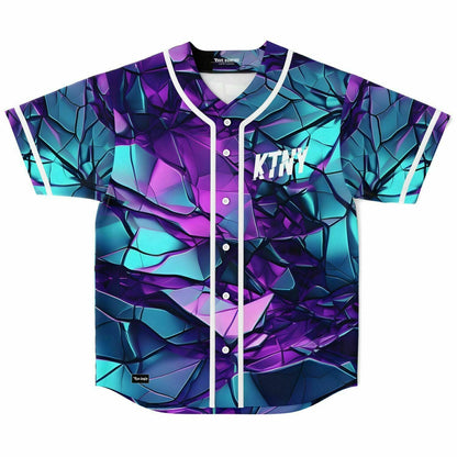 Teal Shattered Rave Baseball Jersey