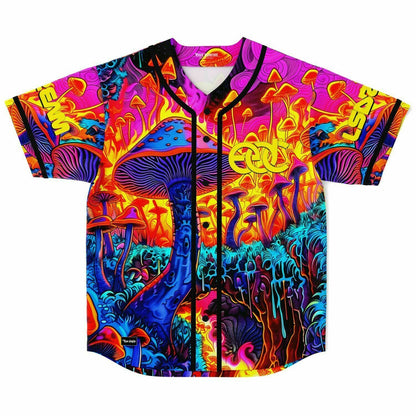 EDC Hot Pink Psychedelic Glowing Rave Baseball Jersey