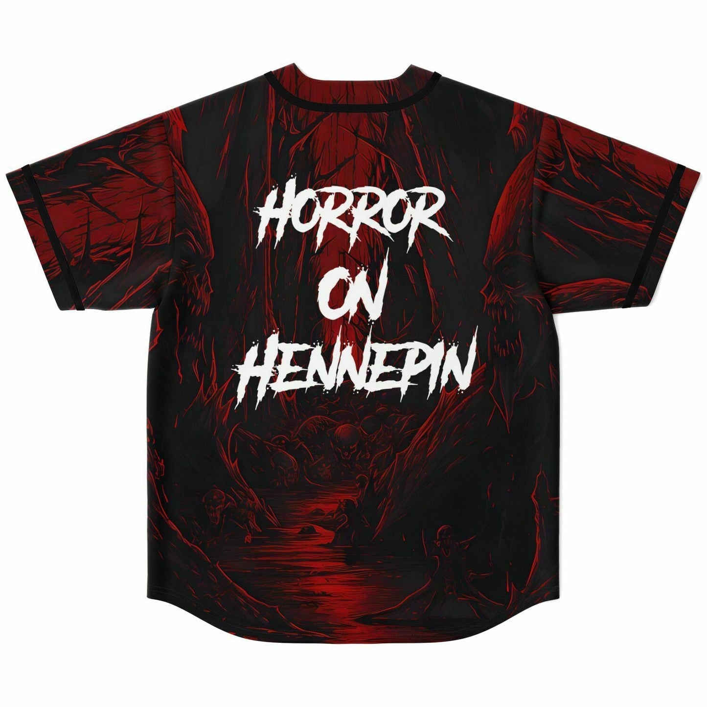 Deep Red Dark Horror Rave Baseball Jersey
