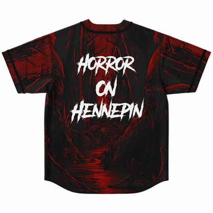 Deep Red Dark Horror Rave Baseball Jersey