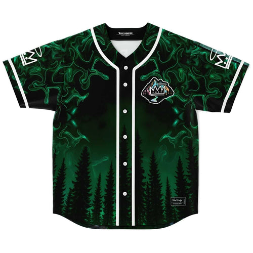 CharlesTheFirst Black Dark Misty Pine Rave Baseball Jersey