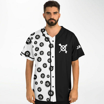 Kayzo Black White Split Panel Rave Baseball Jersey