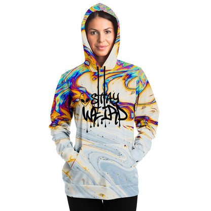 Stay Weird Rainbow Oil Slick Rave Hoodie