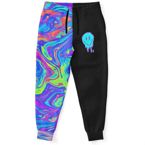 Black Paired Split Rave Joggers
