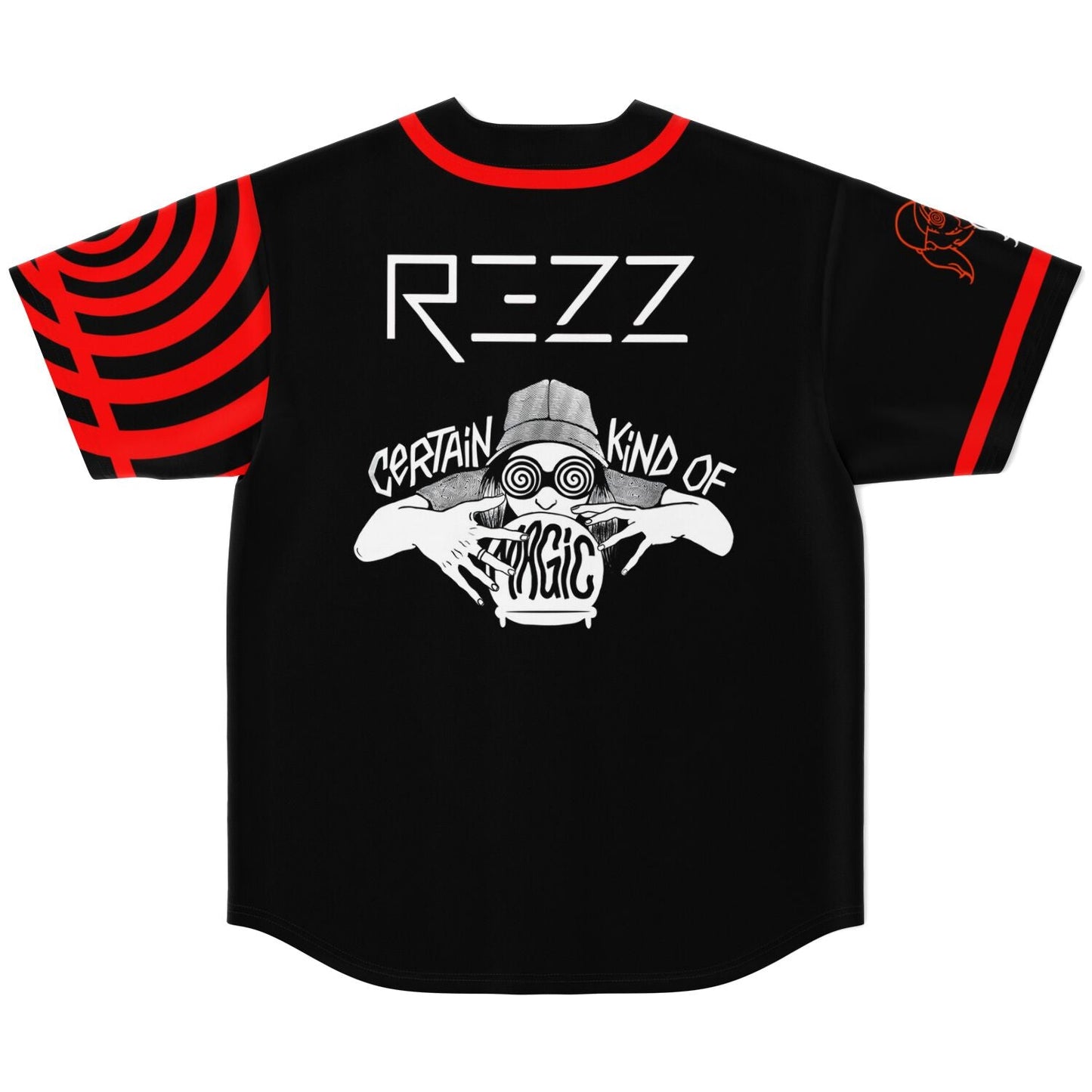 REZZ Black Bright Hypnotic Concentric Rave Baseball Jersey