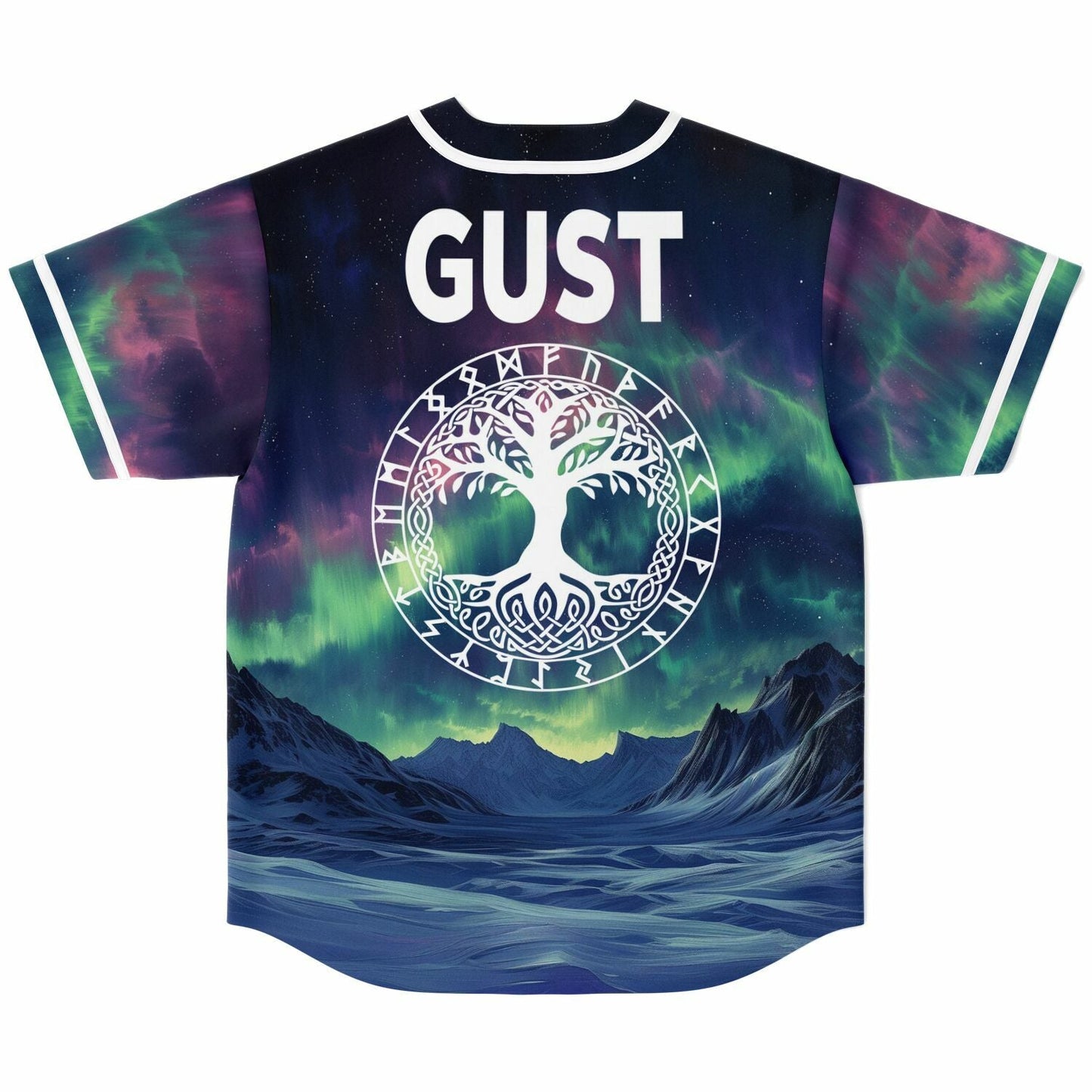 Deep Navy Aurora Borealis Rave Baseball Jersey