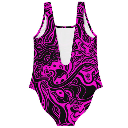 Hot Pink Swirling Liquid Rave Swimsuit