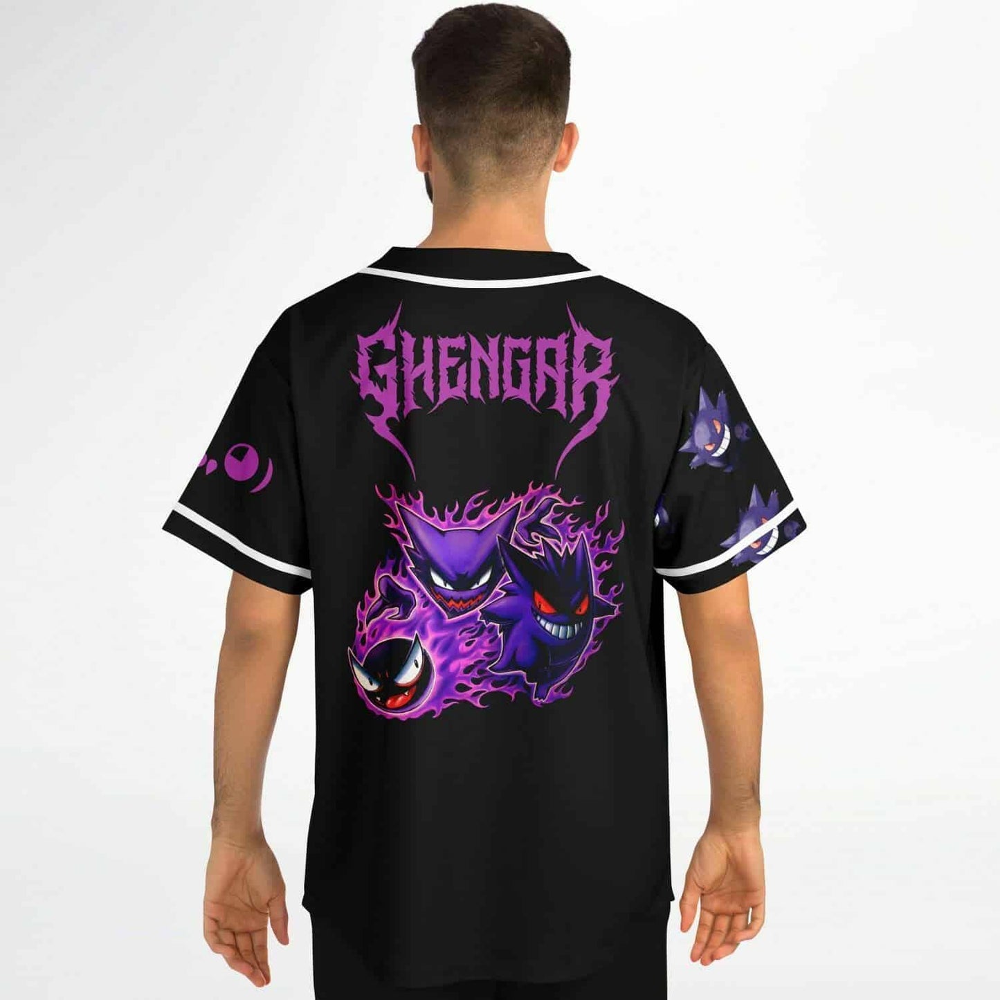 Black Repeating Purple Rave Baseball Jersey