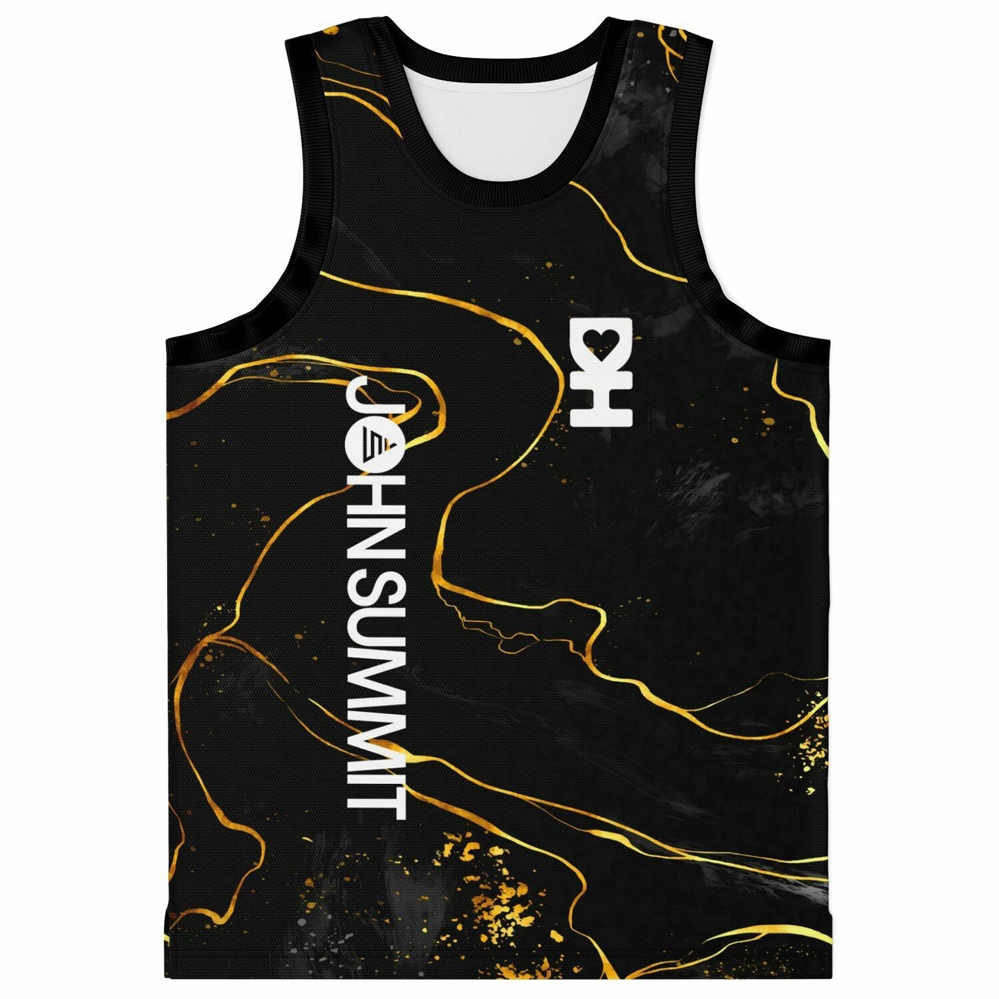 John Summit Black Abstract Gold Rave Basketball Jersey