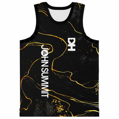 John Summit Black Abstract Gold Rave Basketball Jersey