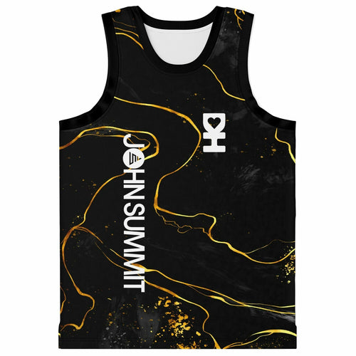 John Summit Black Abstract Gold Rave Basketball Jersey