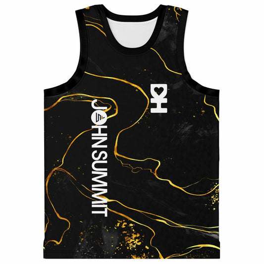 John Summit Black Abstract Gold Rave Basketball Jersey