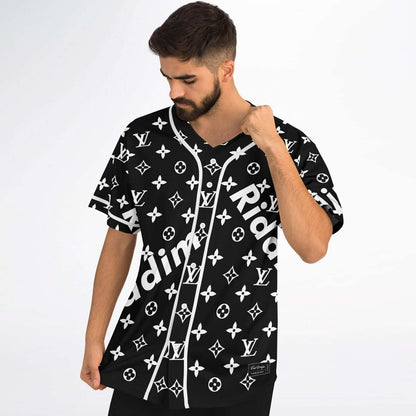 Black Repeating Luxury Rave Baseball Jersey