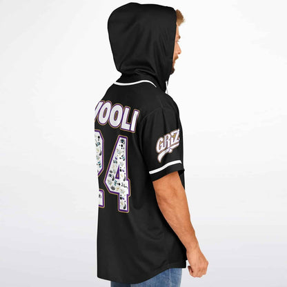 Wooli Black Purple Woolly Rave Hooded Baseball Jersey