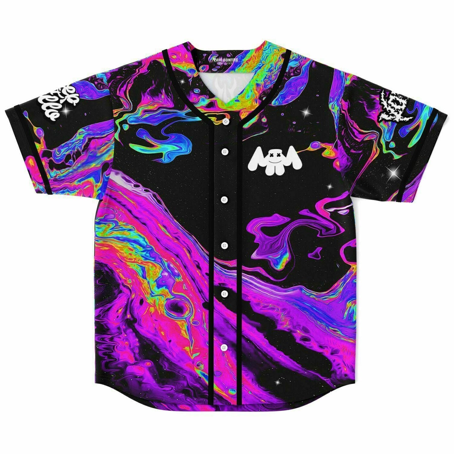 SVDDEN DEATH Black Psychedelic Oil Rave Baseball Jersey