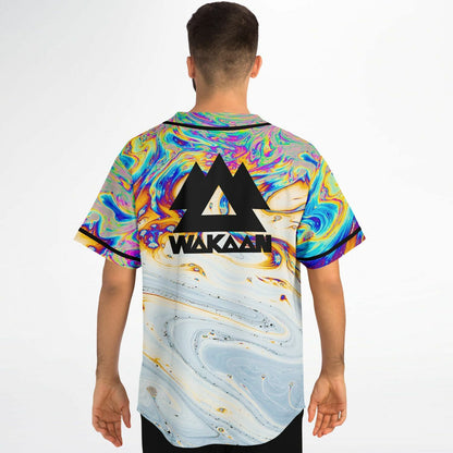 Liquid Stranger Iridescent Soap Oil Slick Rave Baseball Jersey