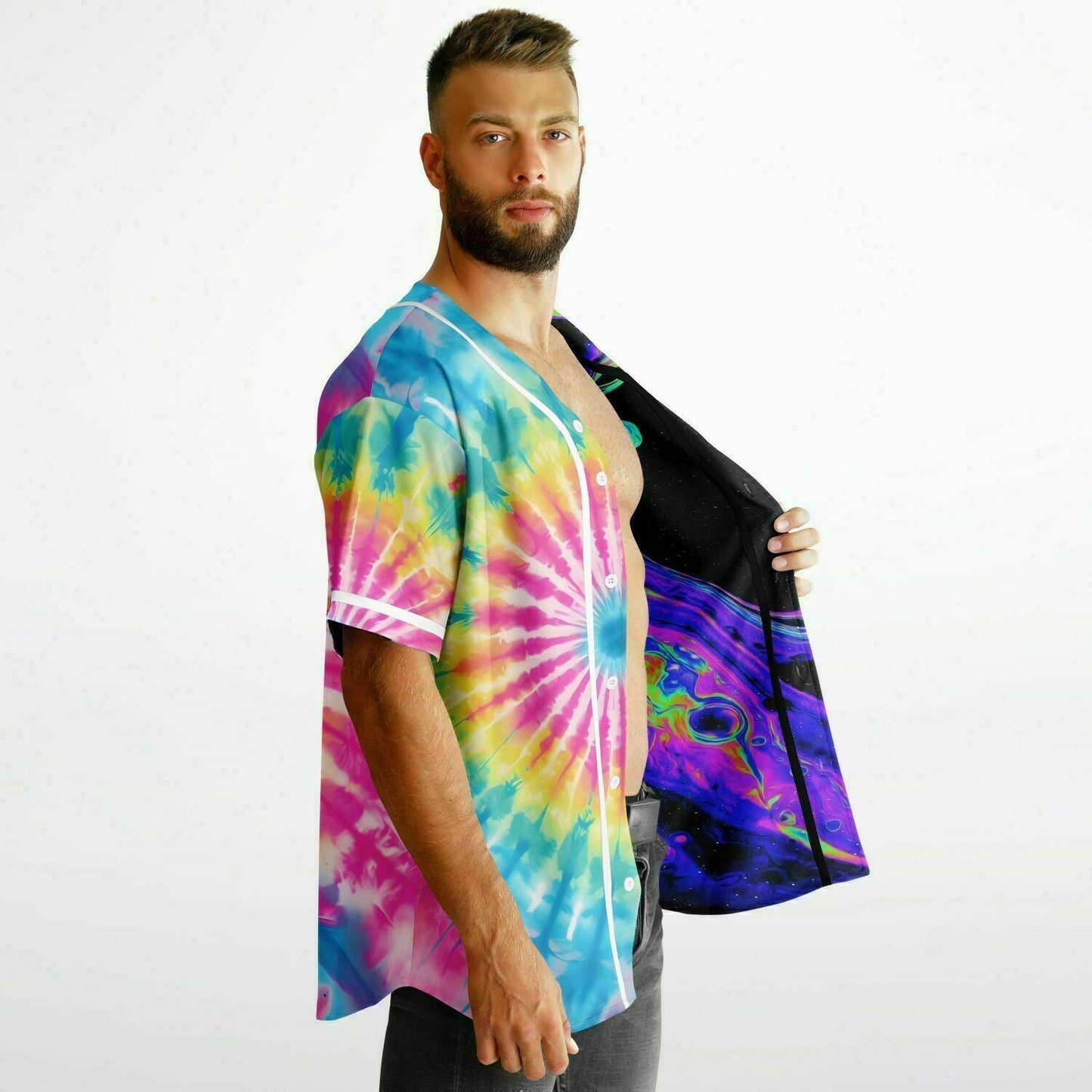 GRiZ Tie-Dye Galaxy Reversible Baseball Jersey