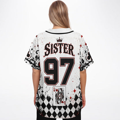 White Queen Hearts Rave Baseball Jersey