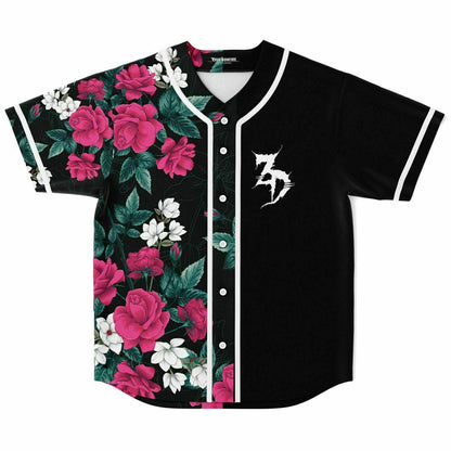 Feds Dead Black Half Floral Rave Baseball Jersey