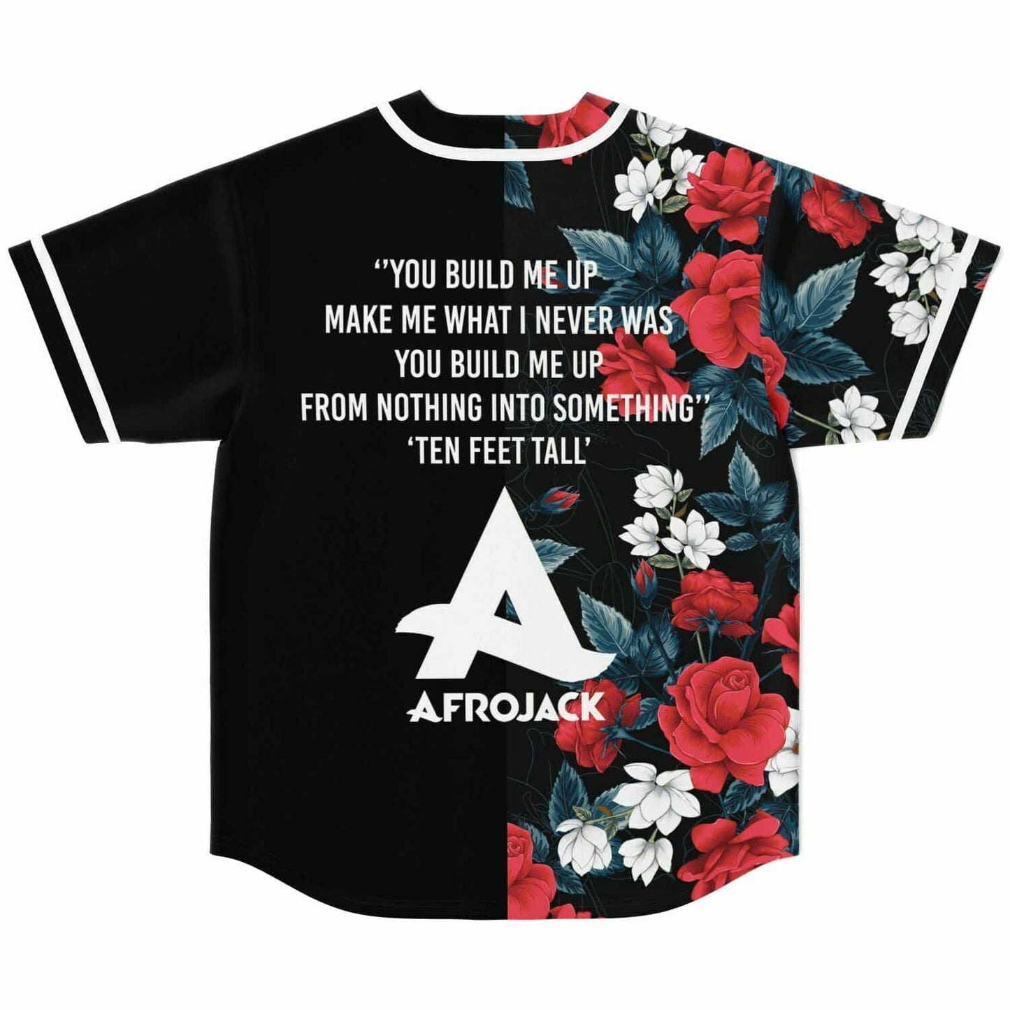 Afrojack Black Red Rose Rave Baseball Jersey