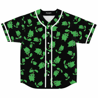 Black Repeating Cute Rave Baseball Jersey
