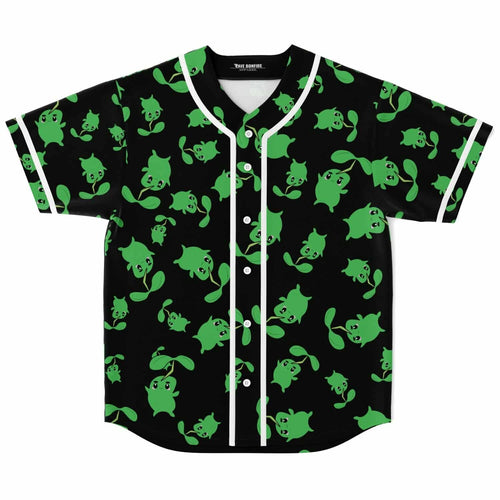 Black Repeating Cute Rave Baseball Jersey