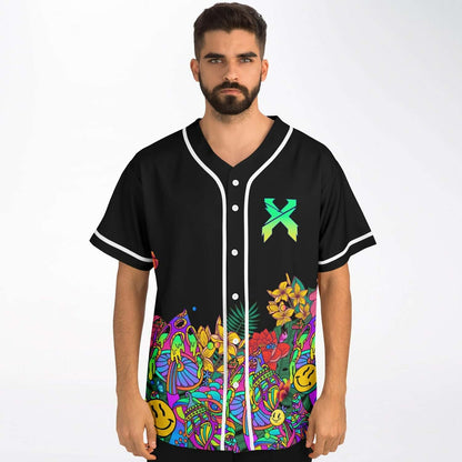 Excision Black Psychedelic Melting Rave Baseball Jersey