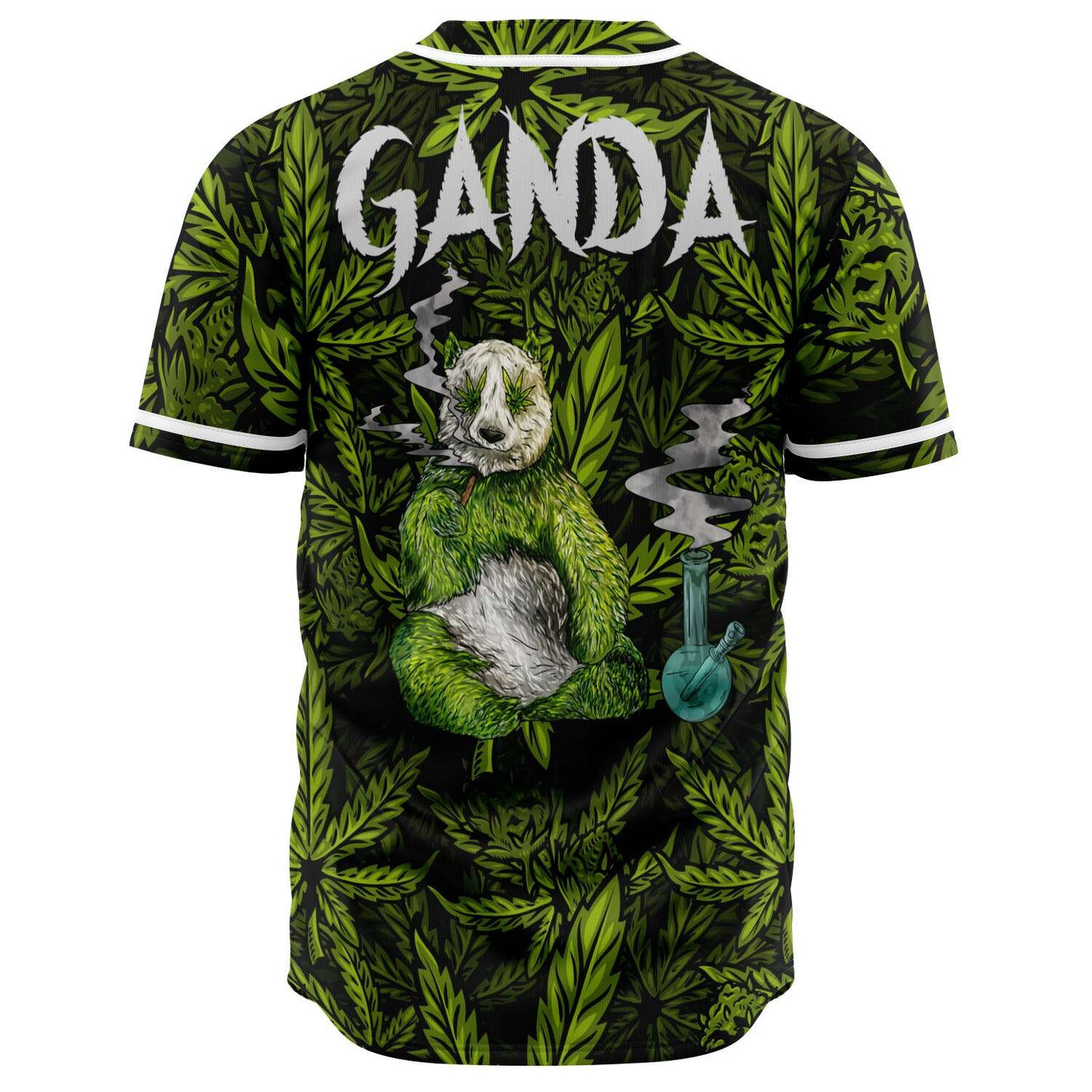 Green Cannabis Leaf Rave Baseball Jersey