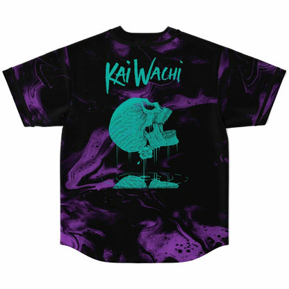 Kai Wachi Black Purple Swirling Liquid Rave Baseball Jersey