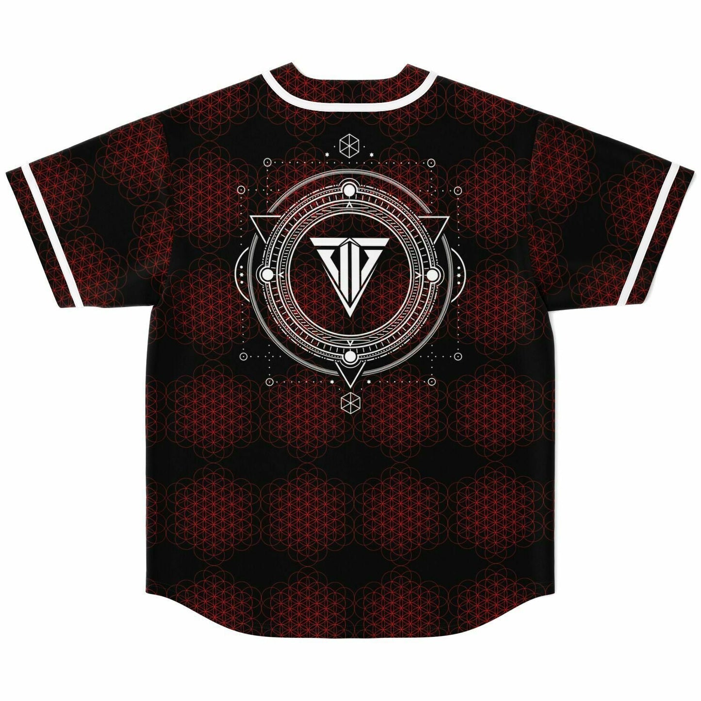 Treble Black Repeating Red Rave Baseball Jersey