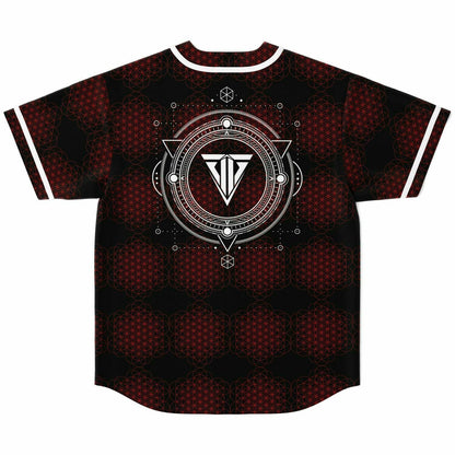 Treble Black Repeating Red Rave Baseball Jersey