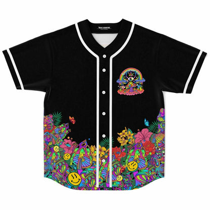 Bonnaroo Black Psychedelic Garden Rave Baseball Jersey